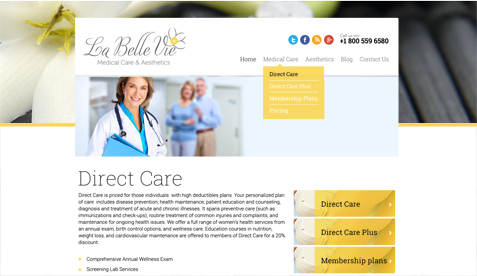 medical company website design