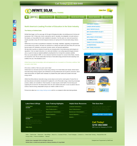 website for solar company